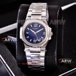 Perfect Replica Patek Philippe Nautilus 35mm Lady Watch Stainless Steel Blue Dial